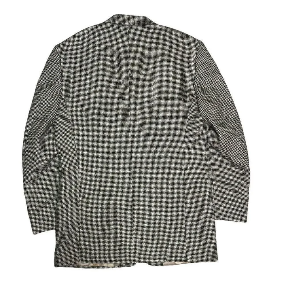 Bachrach Wool Sport Coat Houndstooth Suit Jacket Size 46 XL